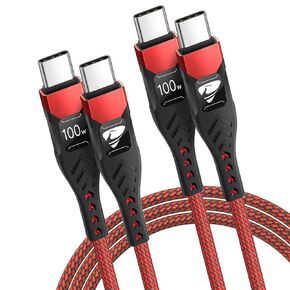 USB C to USB C Cable 100W [10ft 2Pack] USBC to USBC Fast Charging Cable Long Type C to C Charger Cord for iPhone 15 Pro Max Plus, MacBook Pro/Air, iPad Pro, Samsung Galaxy S24 Ultra S23,Pixel,Switch