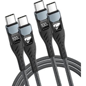 USB C to USB C Cable 100W [10ft 2Pack] USBC to USBC Fast Charging Cable Long Type C to C Charger Cord for iPhone 15 Pro Max Plus, MacBook Pro/Air, iPad Pro, Samsung Galaxy S24 Ultra S23,Pixel,Switch