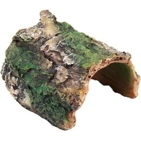 OMEM Reptile Hideout Box, Spider, Scorpion Reptile Hides and Caves Habitat Decor, Imitation Bark Resin Hidden Nest Tortoise Supplies