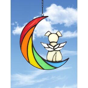 Dog Memorial Gifts,Suncatcher Ornament Angel Pet Dogs Sympathy Gift,Rainbow Dog Bereavement Gifts,Passing Away Remembrance Memory Ornaments for Dog Lovers,Dog Memorial Gifts for Loss Gift