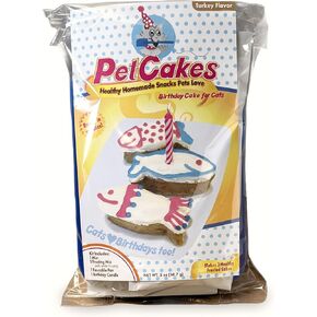 Petcakes Cat Birthday Cake Kit 859989002778 Diy Healthy Frosted 3 Small Fish Pet Cake, 3.5" X 1.5" X 1"