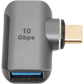 USB C Magnetic Adapter 24 Pin, Right Angle USB Type C Male to USB3.1 Female Adapter, Support 4K 8K 60HZ HDR for Laptops Tablet Light Grey