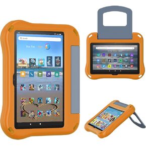 Fire HD 8 Tablet Case for Kids(2024/2022/2020 Release,12th/10th Generation),Incompatible with iPad Samsung,Light Weight Shock Proof Friendly,Foldable Stand at Any Angle,Portable Handle Kid-Proof Case