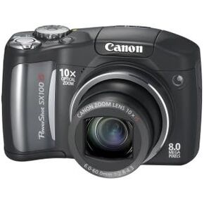 Canon PowerShot SX100IS 8MP Digital Camera with 10x Optical Image Stabilized Zoom (Black) (Renewed)