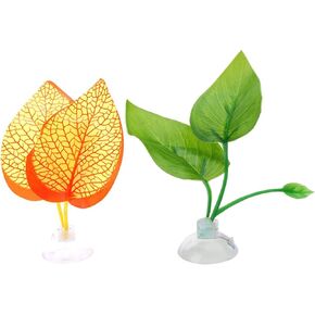 Jowxsx 2Pcs Fishtanks Decorations for Betta Resting Bed Leaf Hammock Spawning Pad for Bettas Simulation Habitats AquaticPlant Aquariums Decoration for Betta Fish Ornaments Aquarium Decor