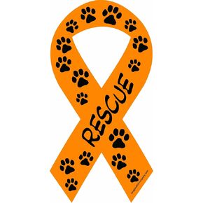 8-Inch by 4-Inch Car Magnet Social Issues Ribbon, Rescue, Orange