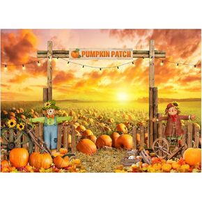 WOLADA Pumpkin Patch Backdrop Farm Backdrop Fall Backdrop Fall Festival Backdrop Autumn Backdrop Thanksgiving Backdrop 7x5FT FW66