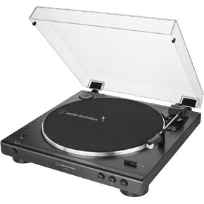 Audio-Technica AT-LP60XBT-BK Fully Automatic Bluetooth Belt-Drive Stereo Turntable, Black, Hi-Fi, 2 Speed, Dust Cover, Anti-Resonance, Die-cast Aluminum Platter
