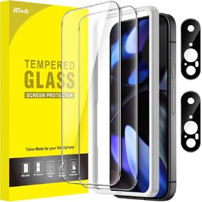 JETech Screen Protector for Google Pixel 9 with Camera Lens Protector, Easy Installation Tool, Fingerprint Compatible, Tempered Glass Film, HD Clear, 2-Pack Each