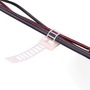 Copapa 20PCS Adhesive Backed Wire Clip Cable Clamp Adjustable Fixed Tie Mount (Small, Black)