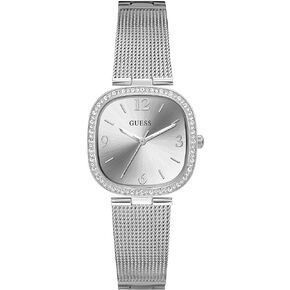 GUESS Women's Quartz Watch with Stainless Steel Strap, Silver, 15 (Model: GW0354L1)