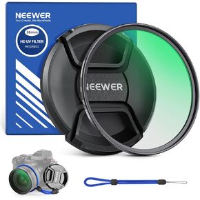 NEEWER 82mm MC UV Protection Filter with Lens Cap, Multi Resistant Nano Coatings/HD Optical Glass/Water Repellent/Scratch Resistant/Aluminum Alloy Ultra Slim Frame/Ultraviolet Filter