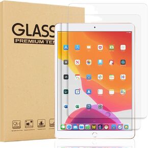 [2 PACK] Glass Screen Protector for 2021/2020 iPad 10.2", Ultra HD Clear Anti Bubble Anti Scratch 9H Hardness Tempered Glass Screen Film For 10.2‑inch Apple iPad 9th/8th Generation