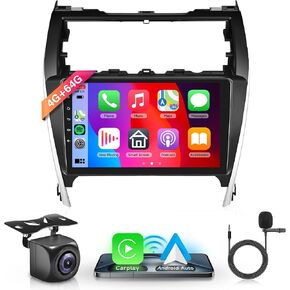 4G 64G Radio for Toyota Camry 2012 2013 2014 Rimoody Android Car Stereo with Carplay Android auto Mirror Link GPS WiFi 10.1 Inch Touchscreen Bluetooth FM DSP-36 59-UI Themes AHD Backup Camera