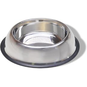 Van Ness Pets Small Non Tip Stainless Steel Dog Bowl, 16 OZ Food and Water Dish, Wide Base Prevents Spills, Silver in Saudi Arabia
