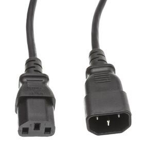 CableWholesale 25 feet Computer/Monitor Power Extension Cord, C13 Female to C14 Male Plug, 3 Pin, 18 AWG, SVT, 10 Amp, Power Extension Cable for PC/Monitor, C13 to C14 Power Extension Cord, Black