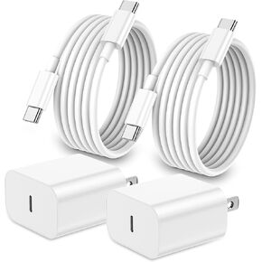 Latest Version for iPhone 16 Charger 2-Pack [MFi Certified] USB C Charger 20W PD Fast Charging Block [6 Feet Long] USB C to C Cable Compatible for iPhone 15/16/Pro/Plus/Pro Max for iPad Pro/Air/Mini