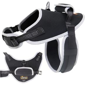 Reflective No Pull Dog Harness for Medium Dogs, Easy Control Dog Vest Harness, Breathable Mesh Harness, Comfortable and Adjustable, Metal Ring and Control Handle, Gray M