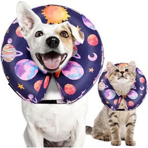 مخروط الكلب القابل للنفخ من CuteBone مع أغطية صوف ناعمة قابلة للإزالة للكلاب الصغيرة/المتوسطة/الكبيرة والقطط طوق على شكل كعكة على شكل كعكة بعد الجراحة GWB05L in Kuwait