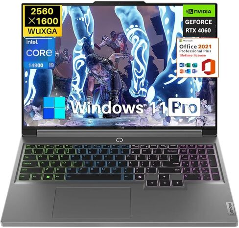 كمبيوتر محمول للألعاب Lenovo Legion 5i، شاشة 16 بوصة WQXGA 165 هرتز 350-Nits، Intel 24-Core i9-14900HX حتى 5.80 جيجا هرتز، 64 جيجا DDR5، 2 تيرابايت SSD، GeForce RTX 4060، لوحة مفاتيح بإضاءة خلفية، WiFi 6E، Windows 11 Pro & Lifetime Office رخصة in Saudi Arabia