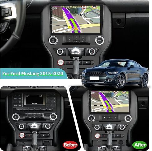 2G+32G Car Stereo for Ford Mustang 2015-2020 (Adapts to 3 Buttons Only) - 9 Inch HD Touchscreen DSP Audio - Wireless Apple Carplay & Android Auto, WiFi/GPS/EQ/SWC + AHD Backup Camera in Saudi Arabia