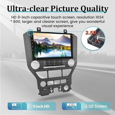 2G+32G Car Stereo for Ford Mustang 2015-2020 (Adapts to 3 Buttons Only) - 9 Inch HD Touchscreen DSP Audio - Wireless Apple Carplay & Android Auto, WiFi/GPS/EQ/SWC + AHD Backup Camera in Saudi Arabia