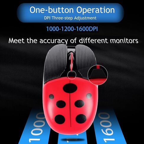 ماوس لاسلكي Super Space، 2.4G ماوس لطيف بدون صوت مع جهاز استقبال USB - 4 أزرار ماوس 1600 نقطة لكل بوصة قابلة لإعادة الشحن لأجهزة الكمبيوتر المحمولة وأجهزة الكمبيوتر المكتبية (أحمر) in Kuwait