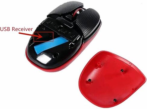 ماوس لاسلكي Super Space، 2.4G ماوس لطيف بدون صوت مع جهاز استقبال USB - 4 أزرار ماوس 1600 نقطة لكل بوصة قابلة لإعادة الشحن لأجهزة الكمبيوتر المحمولة وأجهزة الكمبيوتر المكتبية (أحمر) in Kuwait