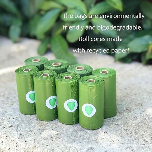 Mandy Dog Poop Bags, Extra Thick and Strong Poop Bags for Dogs, Leak Proof Dog Bags, Each Doggie Poop Bags Measures 9 x 13 Inches, 15 Dog Waste Bags Per Roll (24 Rolls/360 Bags) Navy Green in Saudi Arabia