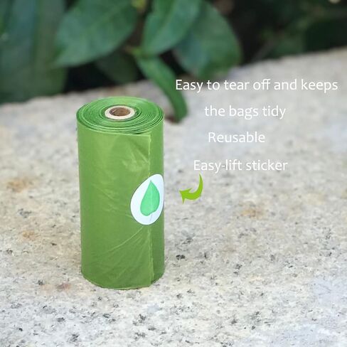 Mandy Dog Poop Bags, Extra Thick and Strong Poop Bags for Dogs, Leak Proof Dog Bags, Each Doggie Poop Bags Measures 9 x 13 Inches, 15 Dog Waste Bags Per Roll (24 Rolls/360 Bags) Navy Green in Saudi Arabia