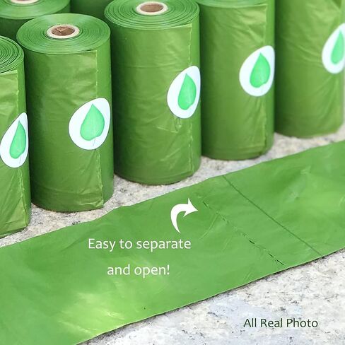 Mandy Dog Poop Bags, Extra Thick and Strong Poop Bags for Dogs, Leak Proof Dog Bags, Each Doggie Poop Bags Measures 9 x 13 Inches, 15 Dog Waste Bags Per Roll (24 Rolls/360 Bags) Navy Green in Saudi Arabia