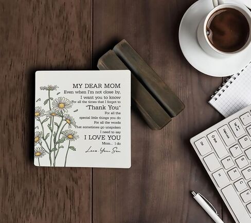 To My Dear Mom Wood Sign Gift, Gifts for Mom from Son, Plaque with Wooden Stand, Meaningful Wood Sign Plaque Gift, Wood Plaque Gift, Mother’s Day Christmas Thanksgiving Birthday Gift B1 in Saudi Arabia