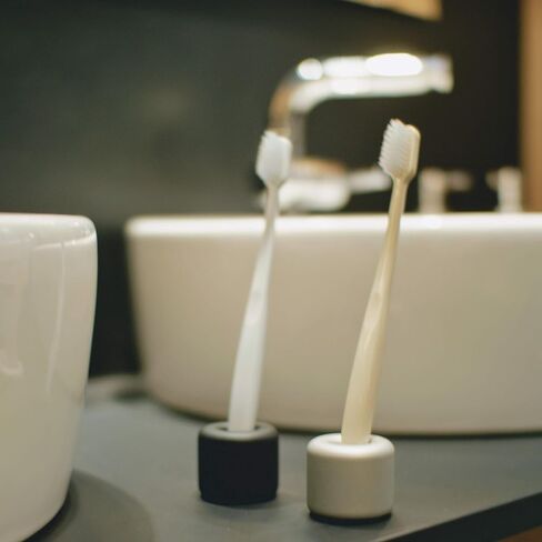 Mudai Aluminum Toothbrush Holder Stand, Pack of 2 (Matte Black) in Saudi Arabia