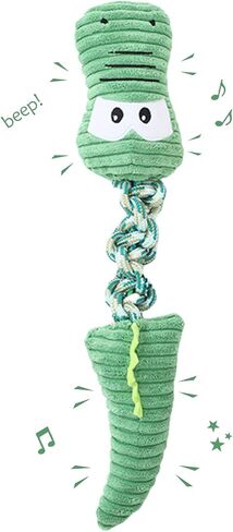 Large Squeaky Dog Toys for Aggressive Chewers, Soft Plush Indestructible Rope Dog Chew Toys for Small Medium Large Dogs, Tug of War Dog Toys to Keep Them Busy, 18 Inches, Green Monster in Saudi Arabia