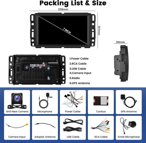 2+64GB Android 13 Car Stereo for Chevrolet Chevy Silverado GMC Sierra Buick Enclave Yukon Wireless Carplay & Android Auto,7 Inch Touch Screen Radio with GPS Navigation,WiFi, FM/RDS, Backup Camera in Saudi Arabia