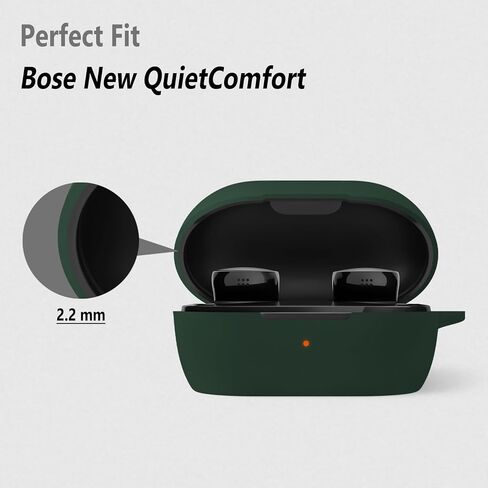 Geiomoo Silicone Cover for Bose New QuietComfort Earbuds 2024, Protective Case with Carabiner (Black) in Saudi Arabia