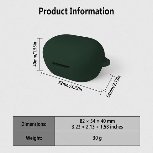 Geiomoo Silicone Cover for Bose New QuietComfort Earbuds 2024, Protective Case with Carabiner (Black) in Saudi Arabia