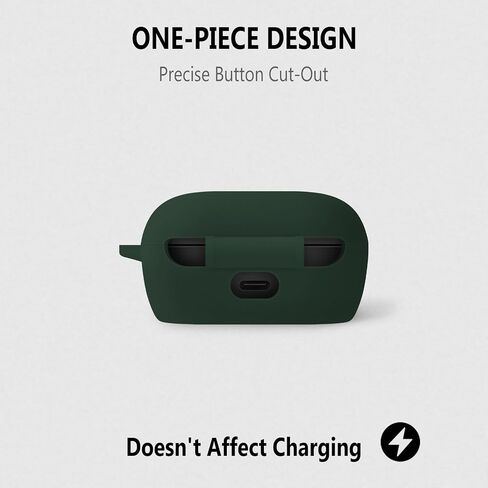 Geiomoo Silicone Cover for Bose New QuietComfort Earbuds 2024, Protective Case with Carabiner (Black) in Saudi Arabia