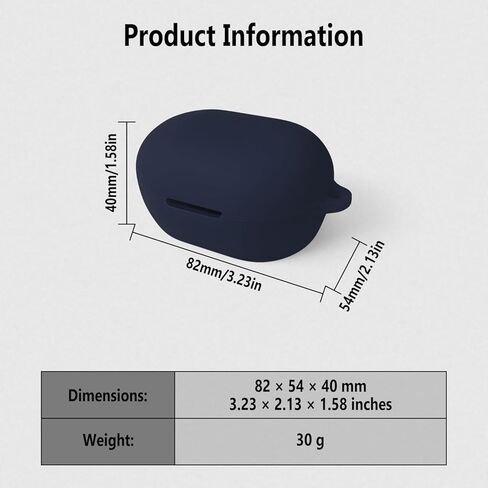 Geiomoo Silicone Cover for Bose New QuietComfort Earbuds 2024, Protective Case with Carabiner (Black) in Saudi Arabia