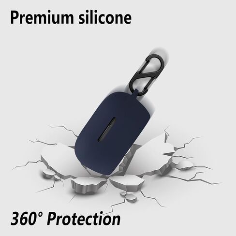 Geiomoo Silicone Cover for Bose New QuietComfort Earbuds 2024, Protective Case with Carabiner (Black) in Saudi Arabia