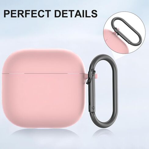 غطاء حماية من السيليكون لهاتف AirPods 4 2024 مقاوم للصدمات ويدعم الشحن اللاسلكي لهاتف Apple Airpods الجيل الرابع وردي in Saudi Arabia