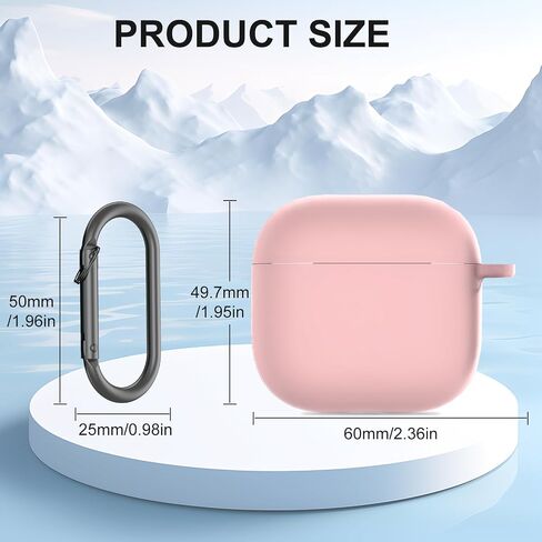 غطاء حماية من السيليكون لهاتف AirPods 4 2024 مقاوم للصدمات ويدعم الشحن اللاسلكي لهاتف Apple Airpods الجيل الرابع وردي in Saudi Arabia