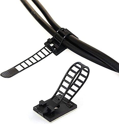 20 قطعة من Copapa مشبك سلك لاصق مدعوم مشبك كابل مشبك تثبيت ثابت قابل للتعديل (صغير، أسود) in Kuwait