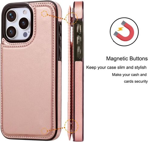 Compatible with iPhone 15 Pro 6.1" Wallet Case +1 Screen Protector, Slim Protective case with Card Holder, PU Leather Kickstand Card Slots Case iPhone 15 pro(6.1")-White in Saudi Arabia