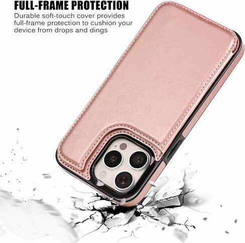 Compatible with iPhone 15 Pro 6.1" Wallet Case +1 Screen Protector, Slim Protective case with Card Holder, PU Leather Kickstand Card Slots Case iPhone 15 pro(6.1")-White in Saudi Arabia