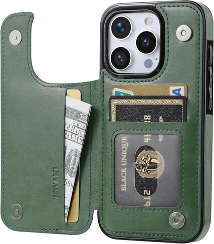 Compatible with iPhone 15 Pro 6.1" Wallet Case +1 Screen Protector, Slim Protective case with Card Holder, PU Leather Kickstand Card Slots Case iPhone 15 pro(6.1")-White in Saudi Arabia