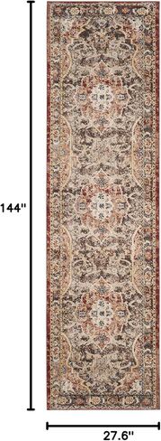 SAFAVIEH Bijar Collection 2'3" x 6' Brown / Rust BIJ648D Traditional Oriental Distressed Non-Shedding Living Room Entryway Foyer Hallway Bedroom Runner Rug in Saudi Arabia