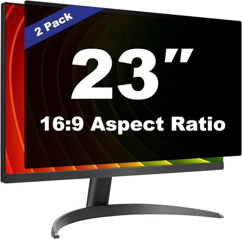 [عبوة من قطعتين] درع شاشة خصوصية للكمبيوتر مقاس 23 بوصة من Pozlle لشاشة سطح المكتب العريضة مقاس 16:9 - مرشحات خصوصية للضوء الأزرق مضادة للوهج وفيلم واقي شاشة للخصوصية مضاد للتجسس in Kuwait