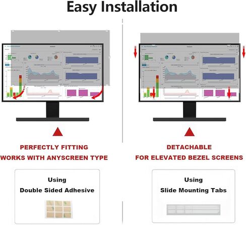 [عبوة من قطعتين] درع شاشة خصوصية للكمبيوتر مقاس 23 بوصة من Pozlle لشاشة سطح المكتب العريضة مقاس 16:9 - مرشحات خصوصية للضوء الأزرق مضادة للوهج وفيلم واقي شاشة للخصوصية مضاد للتجسس in Kuwait