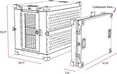 K9 Kennel Boss - Heavy Duty Fully Collapsible Powder-Coated Aluminum Dog Crate - Large (Black) for Large Dogs 50-100 lbs in Saudi Arabia